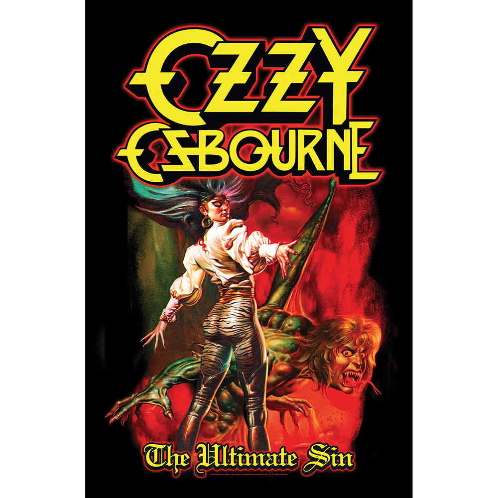 Ozzy Osbourne - The Ultimate Sin Textiel Poster - Multicolours